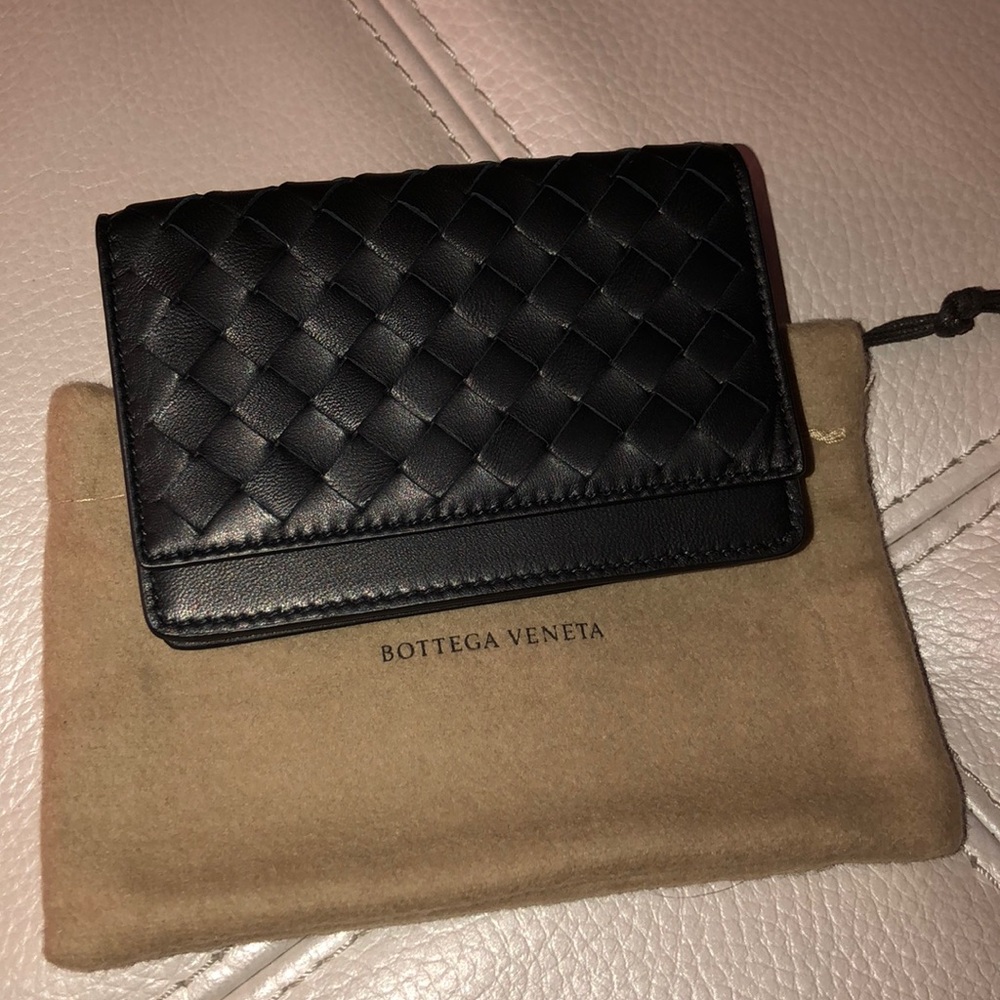 NEW — Bottega Veneta woven credit card case